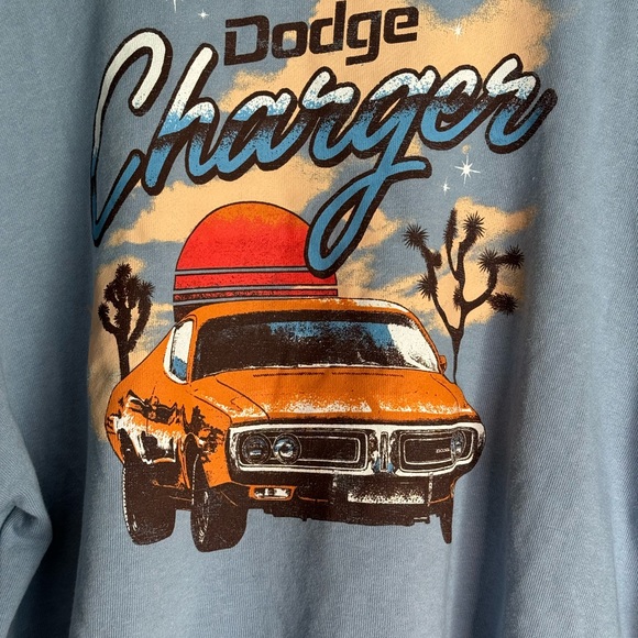 Dodge M Blue Charger Cropped Boxy Sweater - Picture 3 of 8